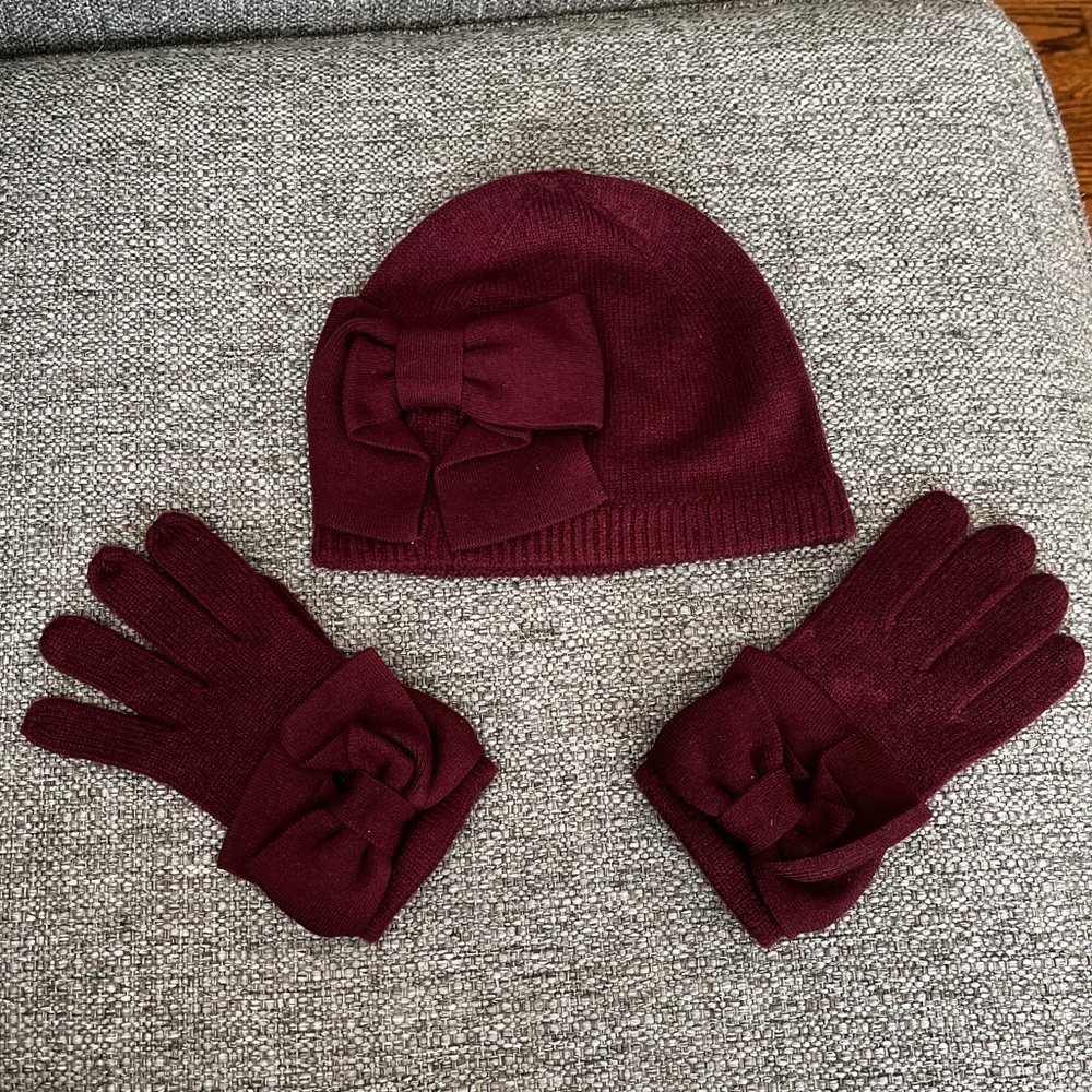 Kate spade hat and gloves